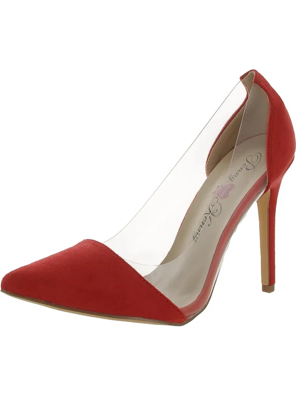 Women's office - appropriate stiletto heel pumps with a low - heel optionOpie Womens Faux Suede Pointed Toe Pumps