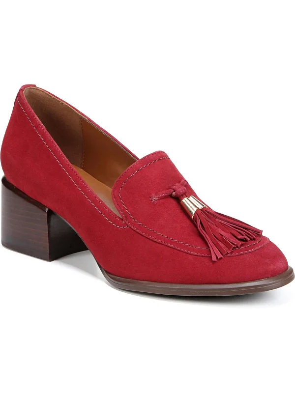 Women's velvet - covered stiletto heel pumps for a luxurious lookTrixie Womens Suede Slip On Loafer Heels