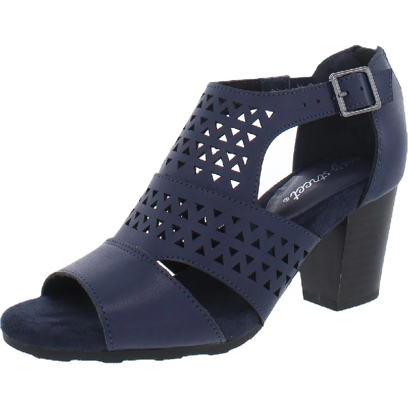 Women's date - night stiletto heel pumps with a sexy silhouetteAdara  Womens Faux Leather Perforated Heel Sandals