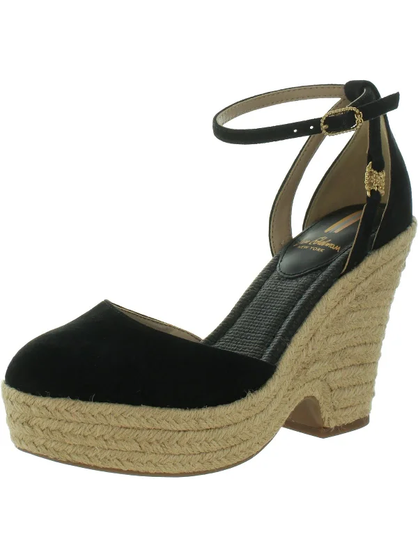 Women's office - appropriate stiletto heel pumps with a low - heel optionNati Womens Suede Ankle Strap Espadrille Heels