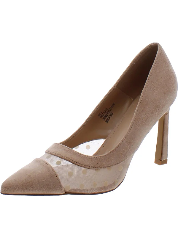 Women's peach stiletto heel pumps for a soft and feminine appealBriar Womens Faux Suede Illusion Pumps