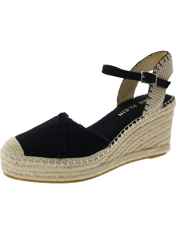 Women's cork - sole stiletto heel pumps for a natural touchLAKEN Womens Espadrille Ankle strap Wedge Heels