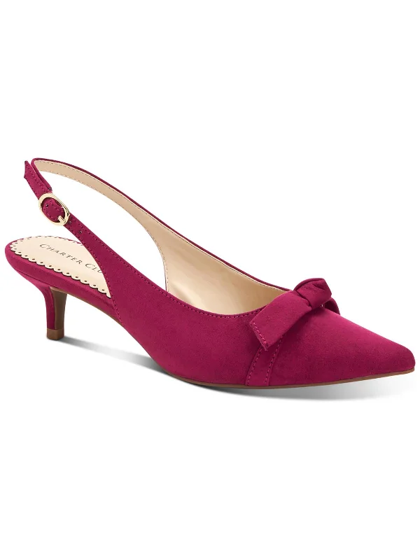 Women's adjustable - strap stiletto heel pumps for a customizable fitGivanna Womens Suede Kitten Slingback Heels