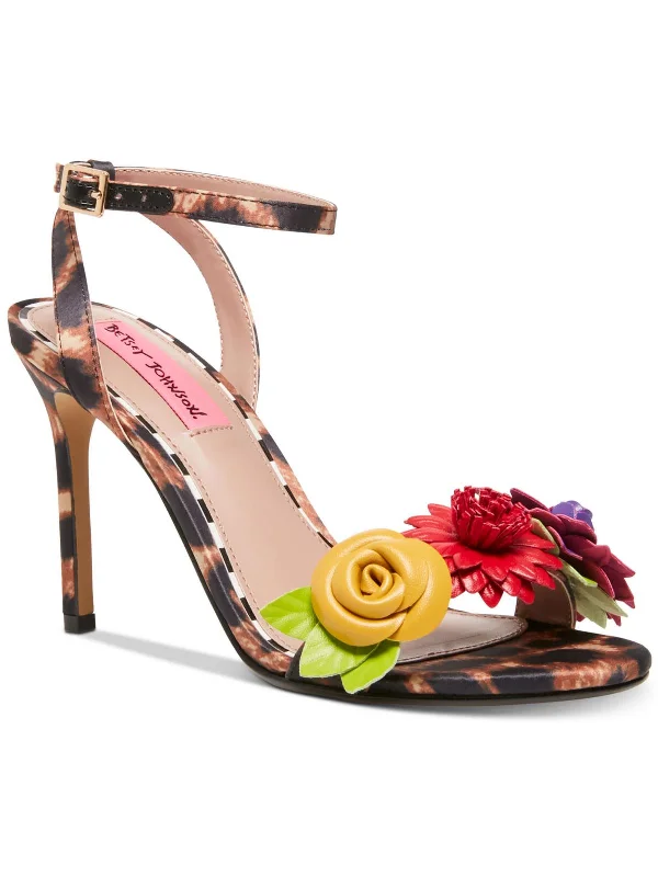 Women's evening gala stiletto heel pumps in a long - lasting colorFluer Womens Embellished Flowers Heel Sandals