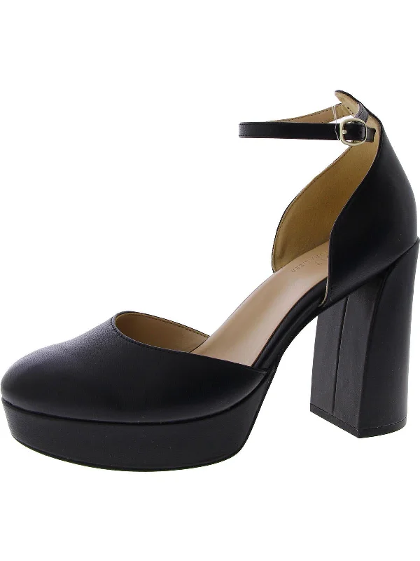 Women's mule - style stiletto heel pumps with a bow accentGiovanna Womens Leather Pumps Platform Heels