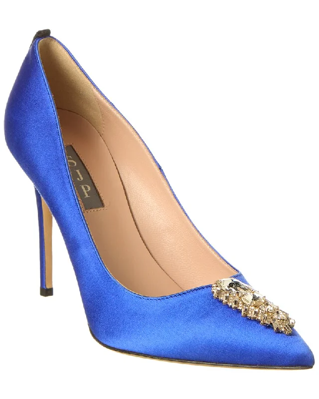 Women's adjustable - strap stiletto heel pumps for a customizable fitSJP by Sarah Jessica Parker Tempest 100 Satin Pump