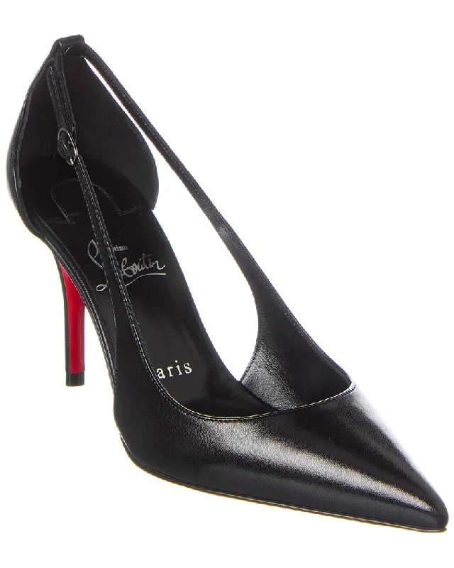 Women's genuine leather stiletto heel pumps with a soft finishChristian Louboutin Apostrophoric 80 Leather Pump