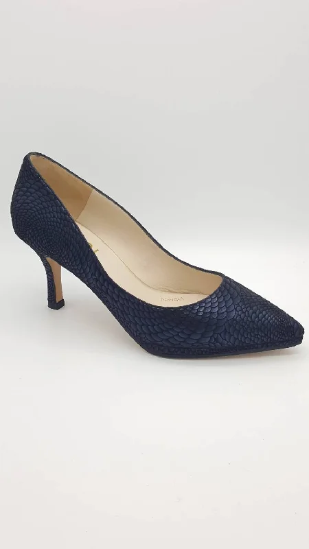 Women's snakeskin - embossed stiletto heel pumps for a bold statementEvita Pumps In Navy