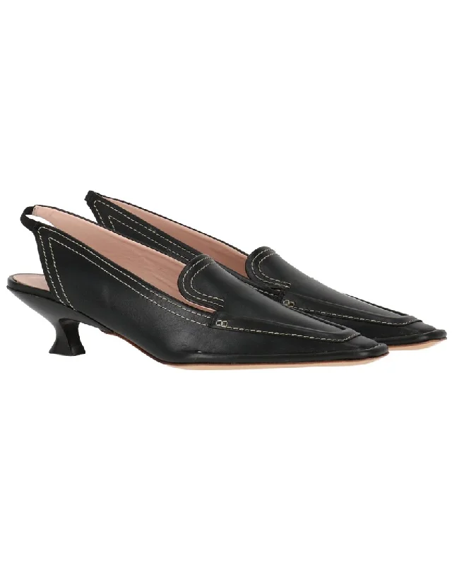 Women's charcoal gray stiletto heel pumps for a neutral yet stylish optionTOD’s Leather Pump