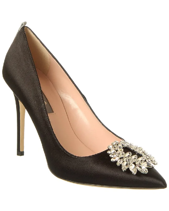 Women's wide - width stiletto heel pumps for a comfortable fitSJP by Sarah Jessica Parker Zaina 100 Satin Pump