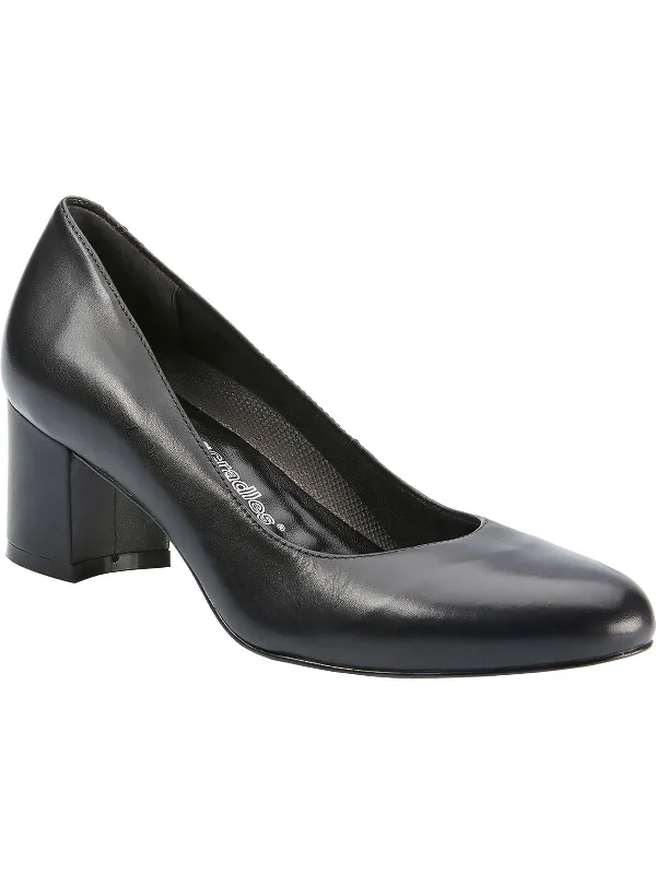 Women's date - night stiletto heel pumps with a sexy silhouetteJessica Womens Leather Slip On Block Heels