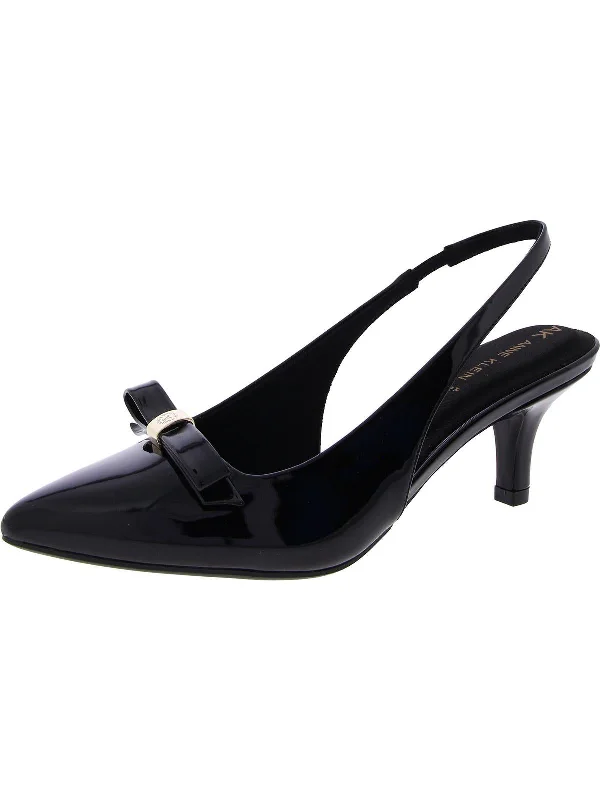 Women's forest green stiletto heel pumps for a nature - inspired lookFarrie Womens Patent Pumps Slingback Heels