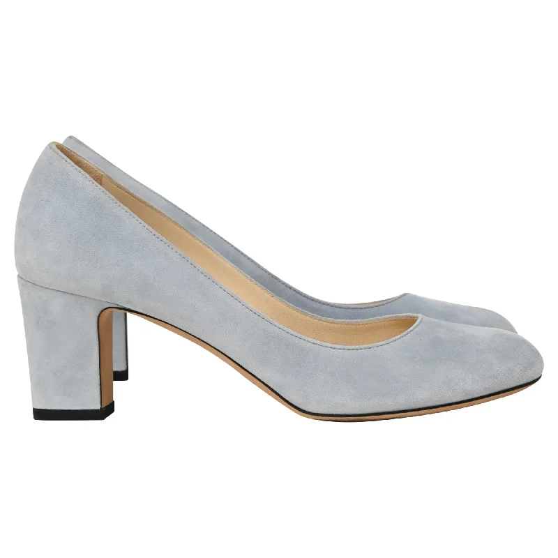 Women's adjustable - strap stiletto heel pumps for a customizable fitJimmy Choo Block Heel Pumps in Light Blue Suede