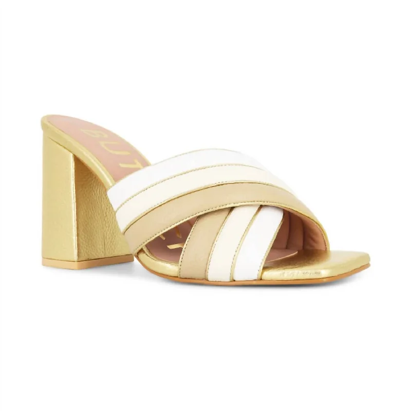 Women's peach stiletto heel pumps for a soft and feminine appealWomen's Giulia Metallic Heel In Gold