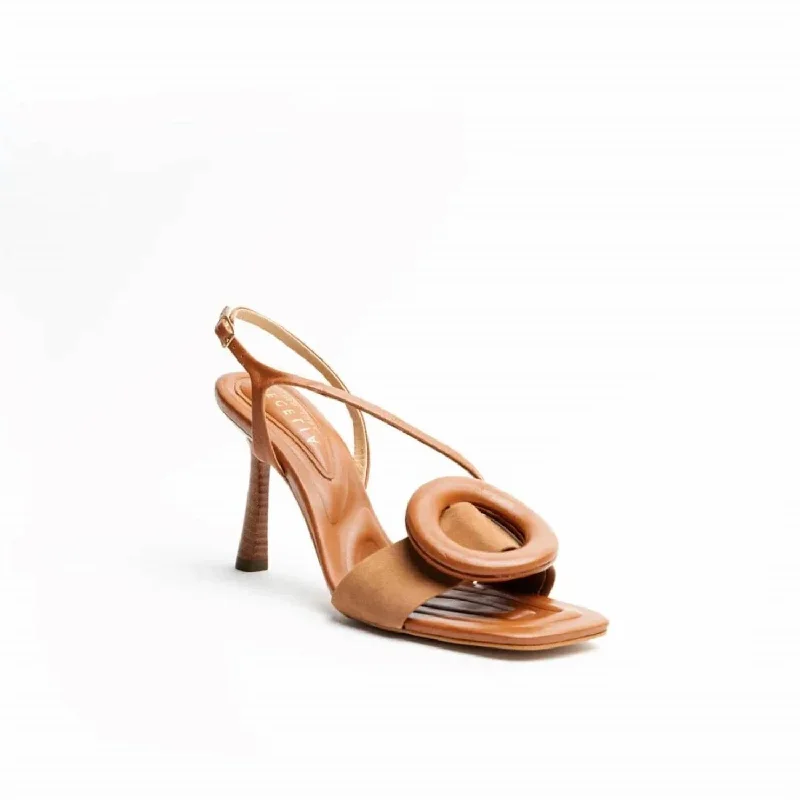 Women's snakeskin - embossed stiletto heel pumps for a bold statementColey Heels In Cognac