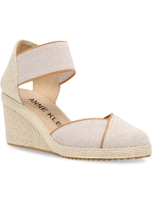 Women's pointed - toe slingback stiletto heel pumps in a peep - toe designZoey Womens Canvas Ankle Strap Espadrille Heels