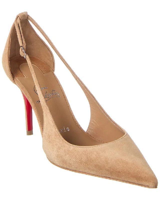 Women's brocade stiletto heel pumps with a vintage feelChristian Louboutin Apostrophoric 80 Suede Pump