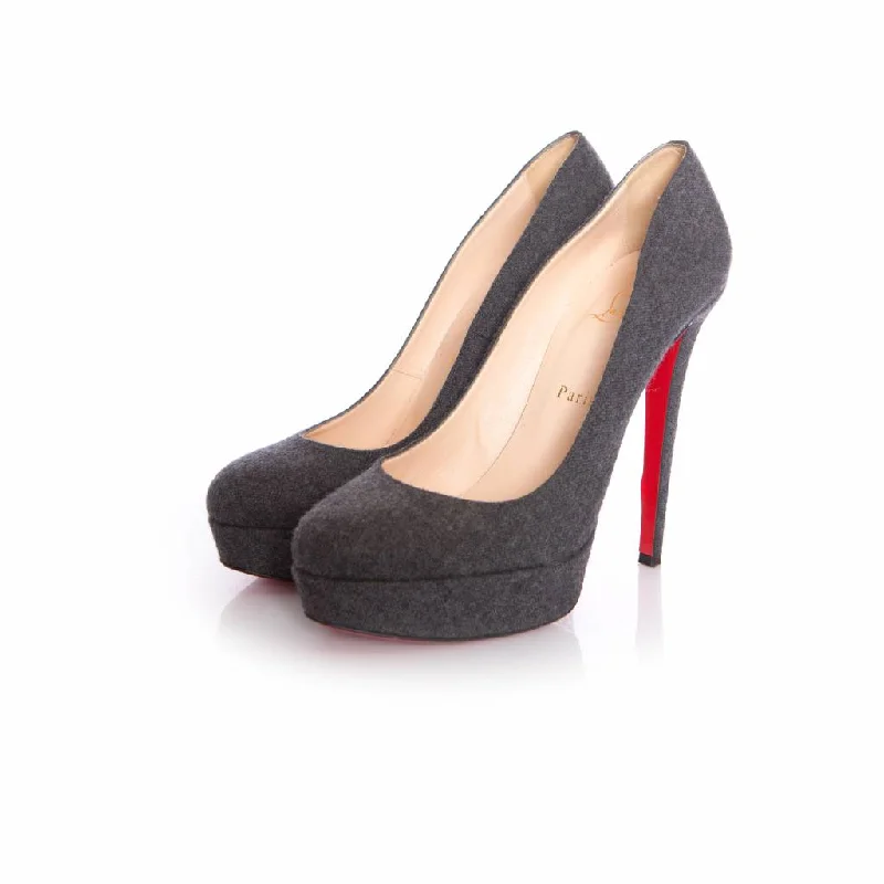 Women's date - night stiletto heel pumps with a sexy silhouetteGray "bianca 140" Wool Platform Court Shoes.