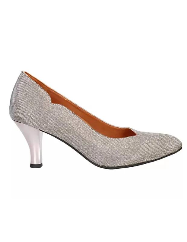 Women's royal blue stiletto heel pumps for a formal eventWomen's Bamelle Pump Shoe In Pewter Glitter