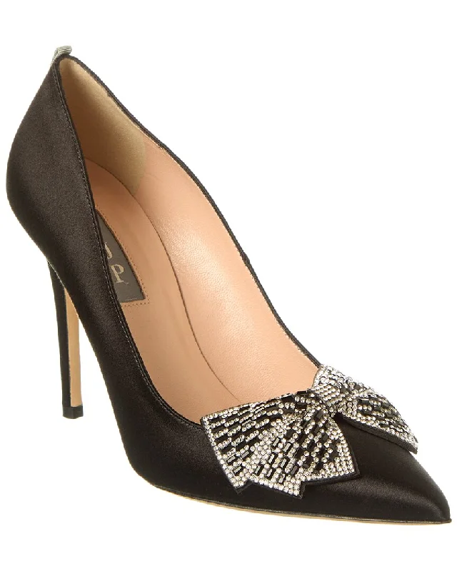 Women's office - appropriate stiletto heel pumps with a low - heel optionSJP by Sarah Jessica Parker Farhana 100 Satin Pump