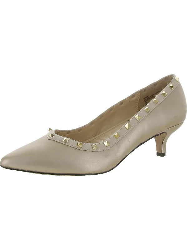 Women's wedding stiletto heel pumps with a pearl - encrusted strapSeema-1 Womens Pointed Toe Dressy Kitten Heels