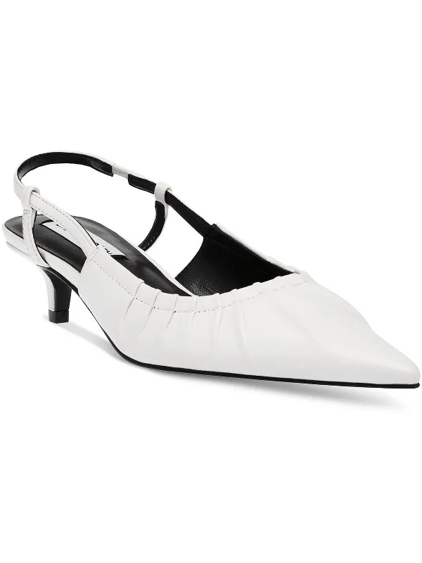 Women's evening gala stiletto heel pumps in a long - lasting colorSyrie Womens Leather Pointed Toe Slingback Heels