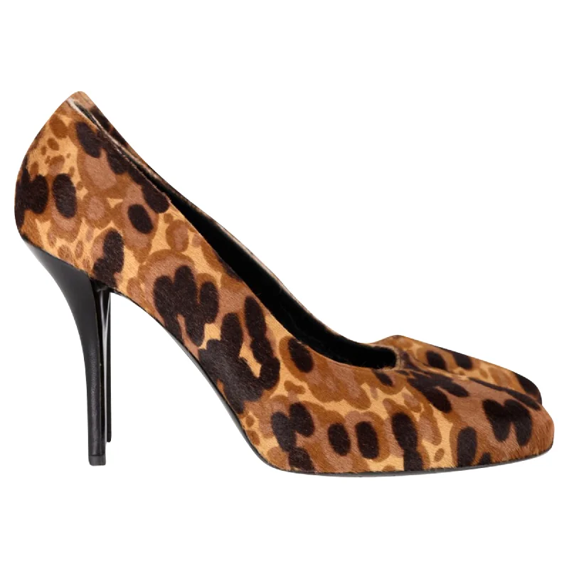 Women's satin - lined stiletto heel pumps for extra comfortBalenciaga Leopard Print Pumps in Multicolor Pony Hair