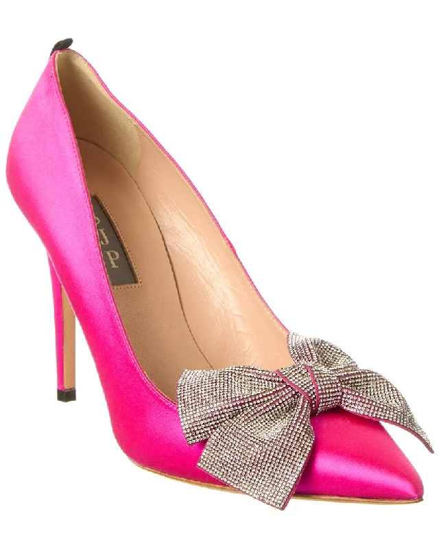 Women's prom stiletto heel pumps in a shimmery fabricSJP by Sarah Jessica Parker Samara 100 Satin Pump