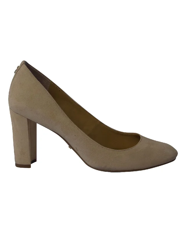 Women's lace - trimmed stiletto heel pumps with a scalloped edgeRalph Lauren Maddie Pumps in Cream Suede