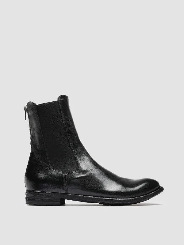 Sustainable Women's Recycled Material Loafers in Gray for Eco - Conscious ShoppersLEXIKON 073 - Black Leather Chelsea Boots