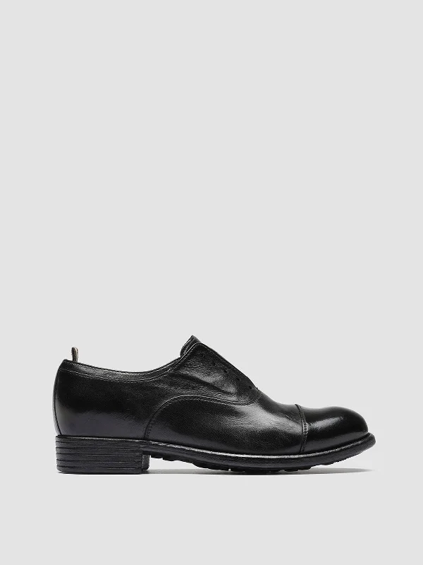 Waterproof Women's Loafers in Black for Rainy DaysCALIXTE 003 - Black Leather Oxford Shoes