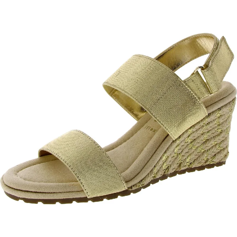 Anti - Slip Women's Sandals with a Grooved Sole in Green for Outdoor AdventuresAnne Klein Womens Silvy Slingback Ankle Strap Wedge Sandals