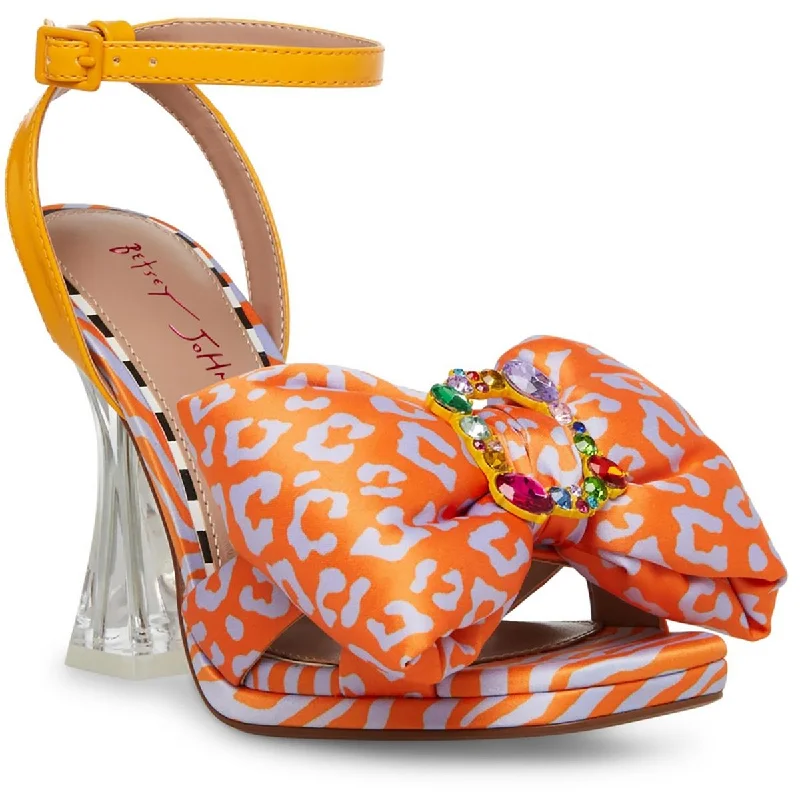 Women's Thong Sandals with a Beaded Design in Multicolor for a Beachy AestheticBetsey Johnson Womens Pollie Embellished Animal Print Heels