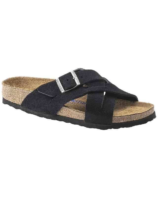 Women's Sandals with a Floral - Printed Upper in Pink for a Feminine Spring LookBirkenstock Lugano Soft Footbed Suede Sandal