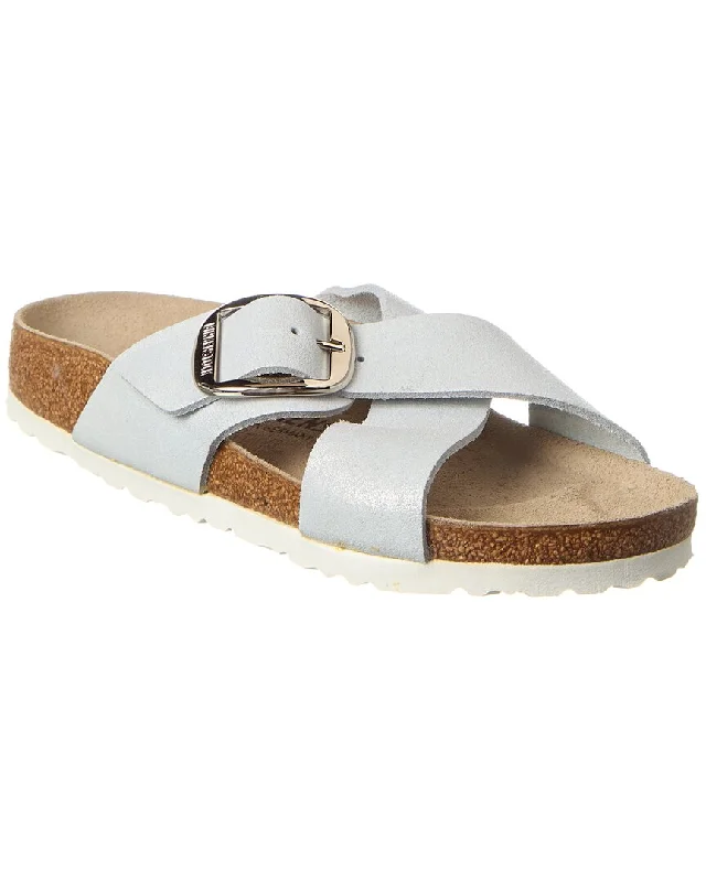 Women's Sandals with a Floral - Printed Upper in Pink for a Feminine Spring LookBirkenstock Siena Big Buckle Narrow Fit Suede Sandal