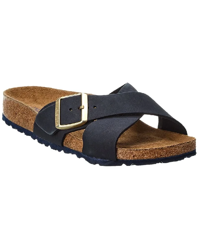 Plus Size Women's Wide - Width Platform Sandals in Black for Added Comfort and HeightBirkenstock Siena Soft Footbed Narrow Leather Sandal