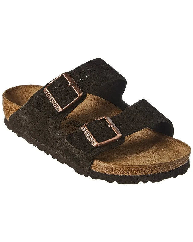 Women's Sandals with a Glitter - Coated Strap in Gold for a Sparkly Summer OutfitBirkenstock Women's Arizona Suede Leather Sandal