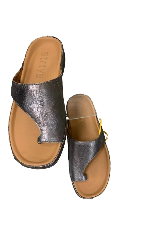 Sustainable Women's Recycled Material Sandals in Beige for Eco - Conscious ShoppersCapri 2 In Anthracite