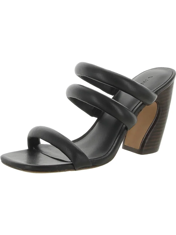 Plus Size Women's Wide - Width Platform Sandals in Black for Added Comfort and HeightDara Womens Leather Slip On Heels