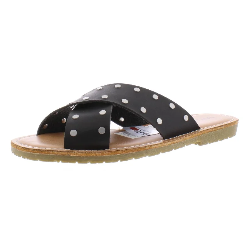 Child - Friendly Women's Sandals with a Secure Buckle in Purple for Moms on the GoDirty Laundry Womens Elana Studded Slide Flats