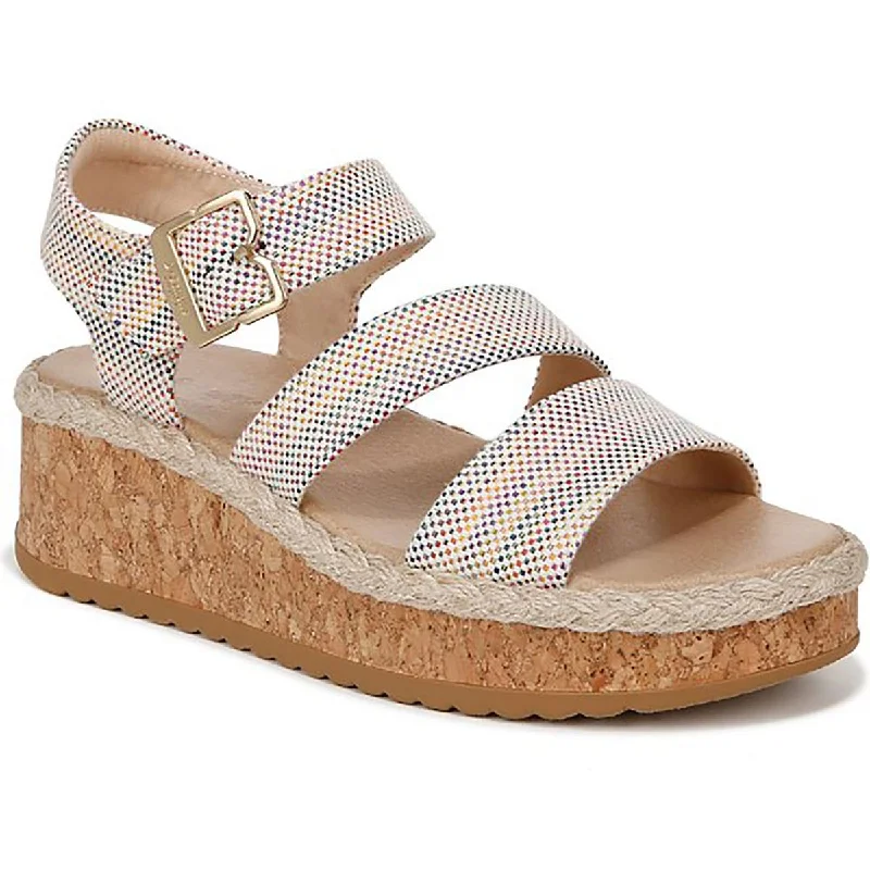 Women's Sandals with a Glitter - Coated Strap in Gold for a Sparkly Summer OutfitDr. Scholl's Shoes Womens Cork Slingback Wedge Sandals