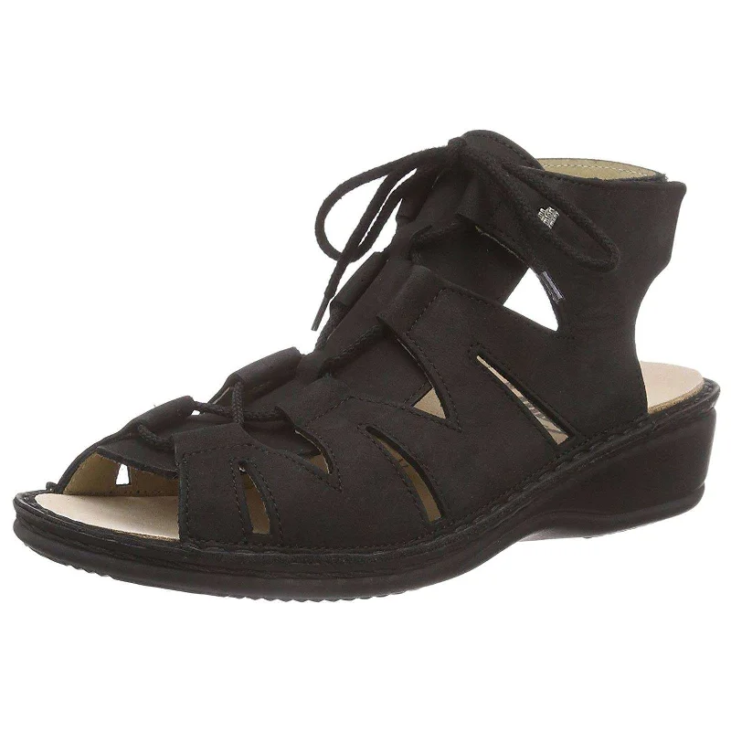 Women's Leather - Strapped Sandals with a Braided Detail in Brown for a Rustic AppealMalaga Nubuck Leather Women's Ankle Strap Sandals