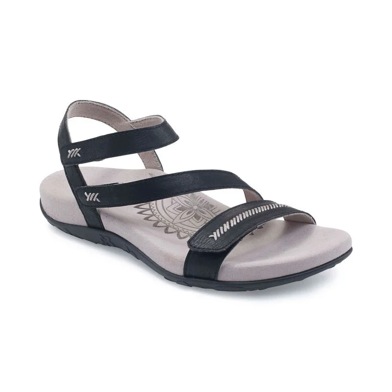 Women's Flat Slide Sandals with a Memory Foam Insole in White for All - Day ComfortAetrex Gabby Adjustable Quarter Strap Sandal