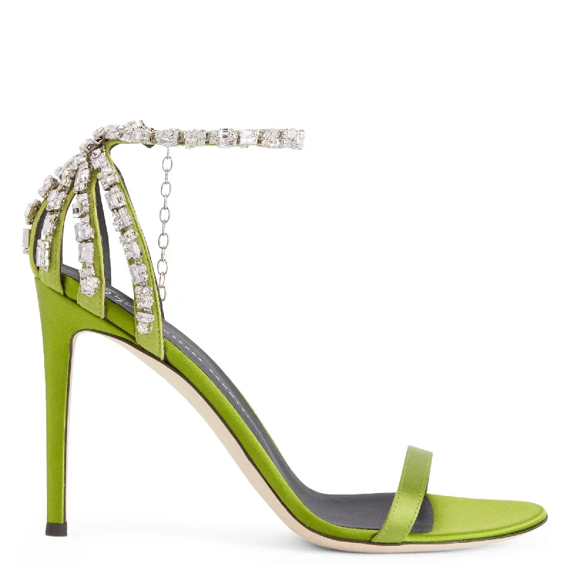 Lightweight Women's Mesh - Paneled Sandals in Yellow for BreathabilityGiuseppe Zanotti Adele Crystal