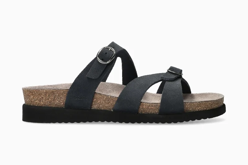 Women's Sandals with a Glitter - Coated Strap in Gold for a Sparkly Summer OutfitHannel - Deep Blue