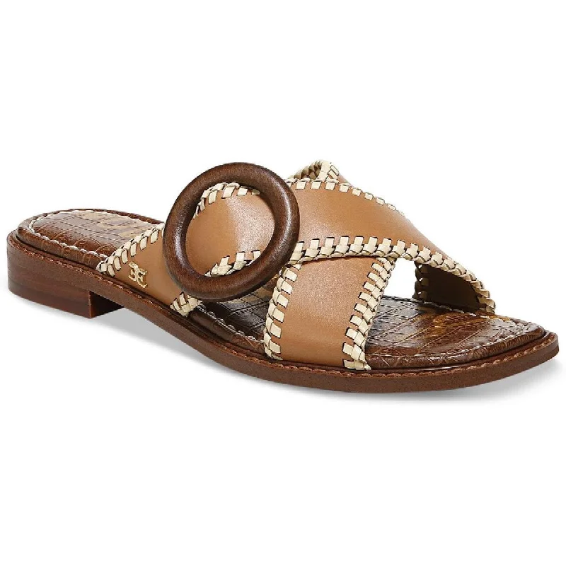 Child - Friendly Women's Sandals with a Secure Buckle in Purple for Moms on the GoHarlie Womens Leather Square Toe Slide Sandals