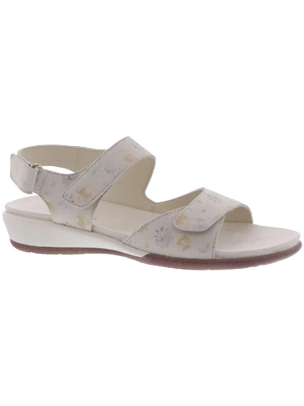 Women's Sandals with a Glitter - Coated Strap in Gold for a Sparkly Summer OutfitHartwell Womens Leather Wedge Sandals