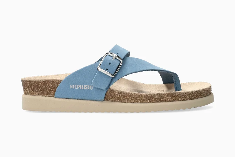 Sustainable Women's Recycled Material Sandals in Beige for Eco - Conscious ShoppersHelen Brights - Sea Blue