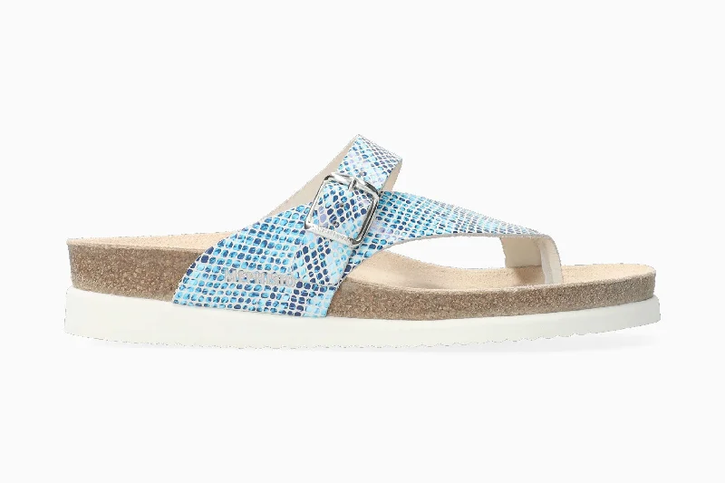 Sustainable Women's Recycled Material Sandals in Beige for Eco - Conscious ShoppersHelen Brights - Turquoise