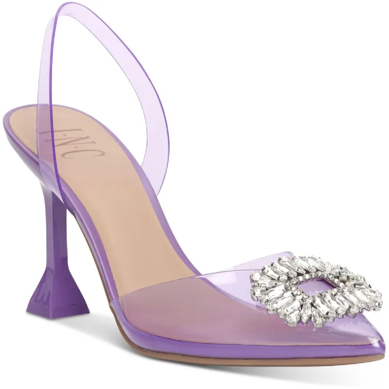 Child - Friendly Women's Sandals with a Secure Buckle in Purple for Moms on the GoINC Womens Scienna Embellished Slingback Heels